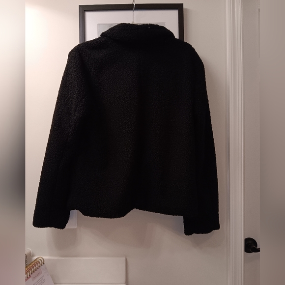 NWT Sanctuary Single Button Teddy Coat, Size L, Black - Picture 3 of 5